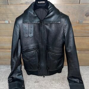 Helmut Lang Lamskin black leather Jacket women sizes XS